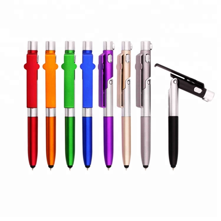 New Design Customized Multi-function LED Ballpoint Pen Phone Holder Ballpoint Pen